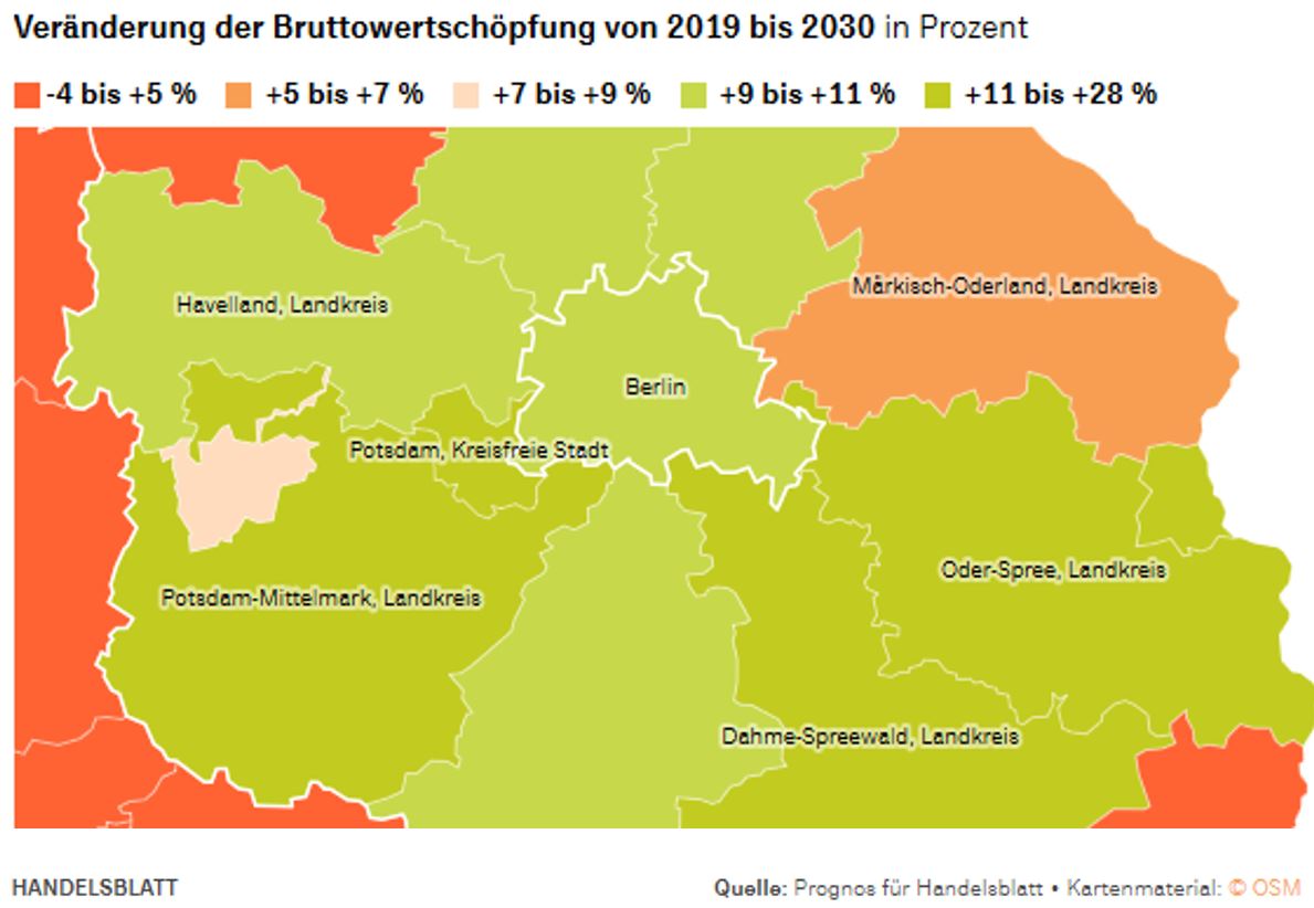 Berliner Speckgürtel: Wachstumsprognose für die Landkreise Dahme-Spreewald und Oder-Spree